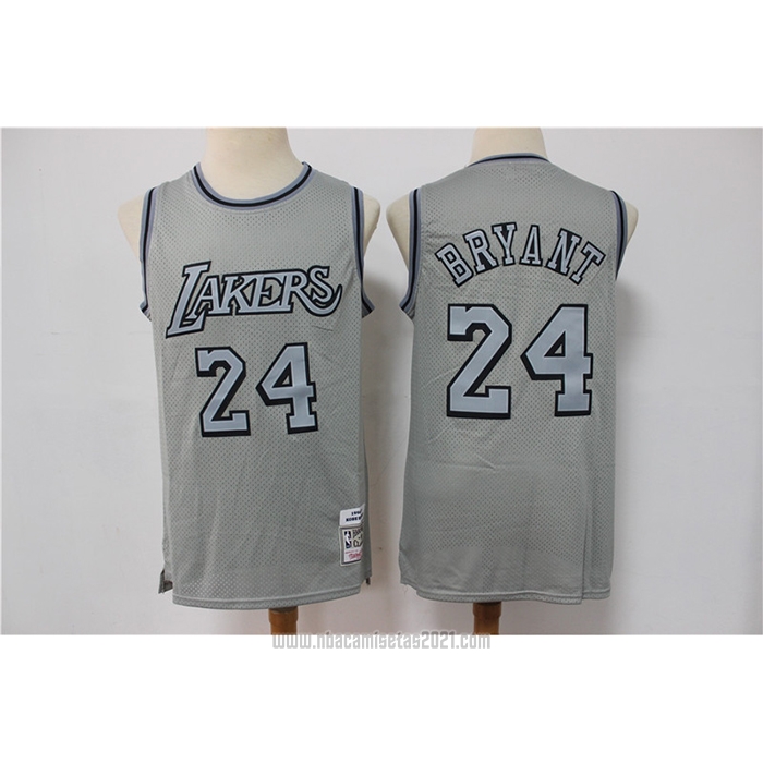 Camiseta Los Angeles Lakers Kobe Bryant #24 Mitchell & Ness 1996-97 Gris